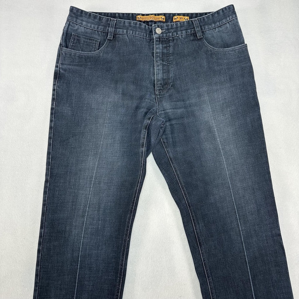 Enzo Tovare Jeans Mens 36x25 Blue Straight Leg 100% Cotton Denim Pants‎ Classic